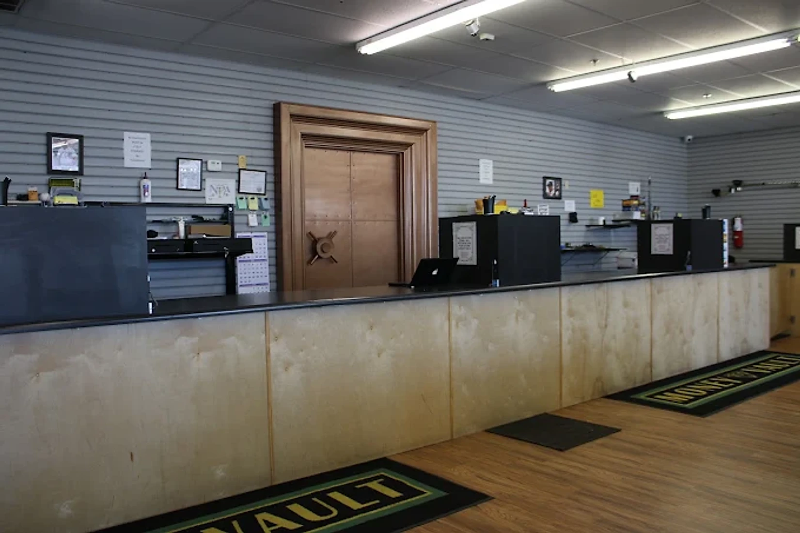 The long service counter inside The Money Vault